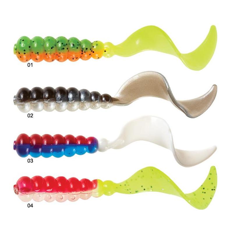 Soft lure mister twister hot curly tail - pack of 8