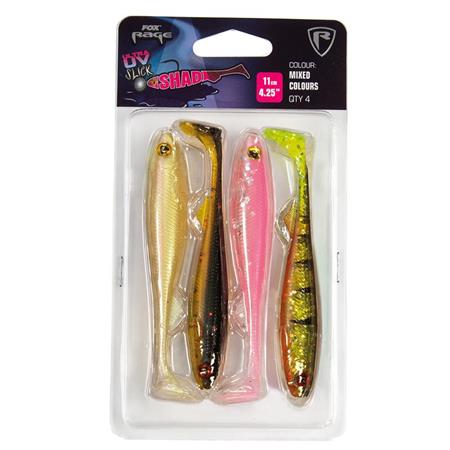 Soft Lures Kit Fox Rage Slick Shad Uv Mixed Colour Pack