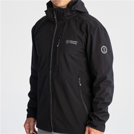 SOFTSHELL MAN - ZWART ADVENTER & FISHING JACKET