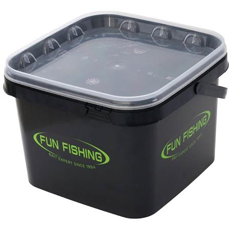 SQUARE BUCKET WITH LID FUN FISHING AVEC COUVERCLE