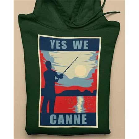 Sudadera Hombre Monsieur Pêcheur Yes We Canne - Bottle Green