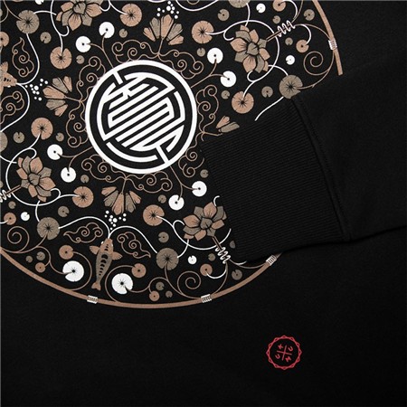 SUDADERA HOMBRE - NEGRO KUMU LOTUS HOODIE