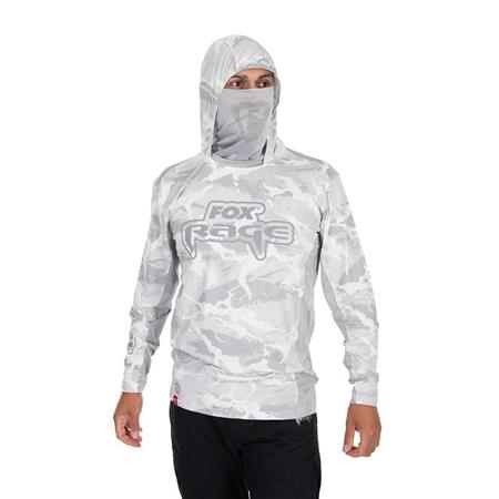 SUDADERA PARA HOMBRE FOX RAGE UV HOODED LIGHT CAMO TOP - GRIS