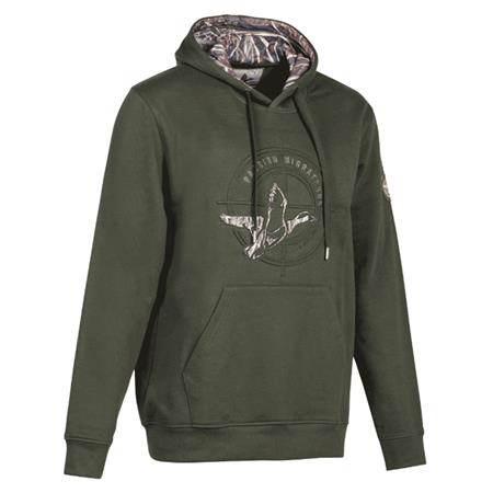 SWEAT À CAPUCHE HOMME PERCUSSION PASSION MIGRATEURS - KAKI