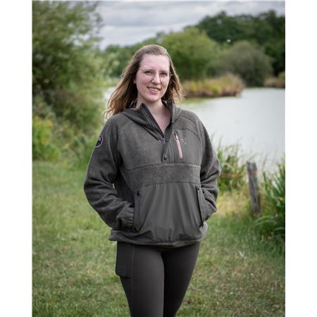 SWEAT FEMME FOX EXPLORER FLEECE HOODED JACKET - VERT