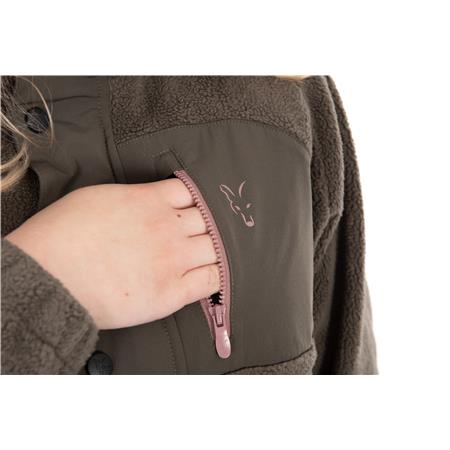 SWEAT FEMME FOX EXPLORER FLEECE HOODED JACKET - VERT