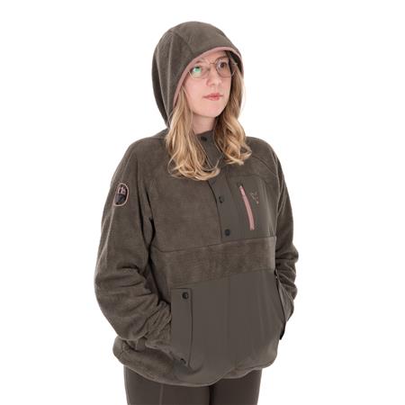 SWEAT FEMME FOX EXPLORER FLEECE HOODED JACKET - VERT