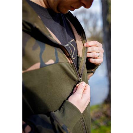 SWEAT HEREN - KAKI/CAMO FOX LW KHAKI/CAMO SPLIT ZIP HOODY