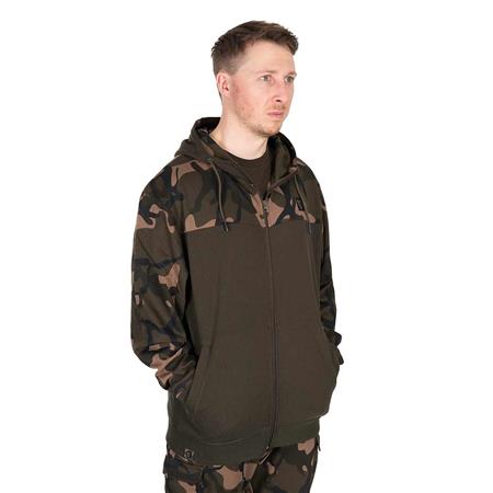 SWEAT HEREN - KAKI/CAMO FOX LW KHAKI/CAMO SPLIT ZIP HOODY