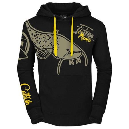 Sweat Homem Hot Spot Design Fishing Mania Catfish - Noir