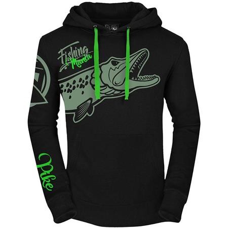 Sweat Homem Hot Spot Design Fishing Mania Pike - Noir