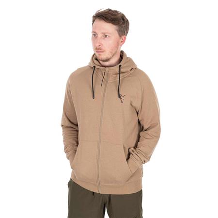 SWEAT HOMME FOX COLLECTION LW ZIP HOODY - TAN