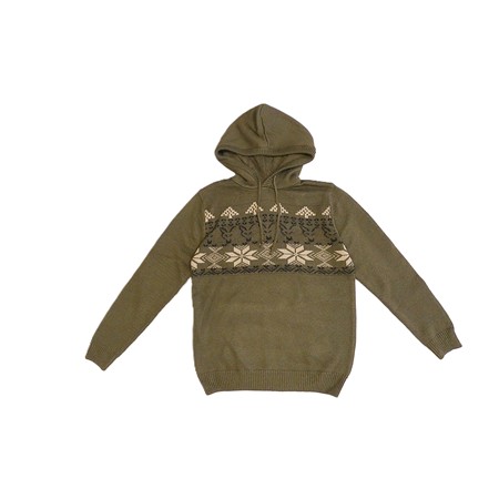 Sweat Homme Fox Xmas Hoodie - Kaki - L