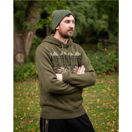 SWEAT HOMME FOX XMAS HOODIE - KAKI