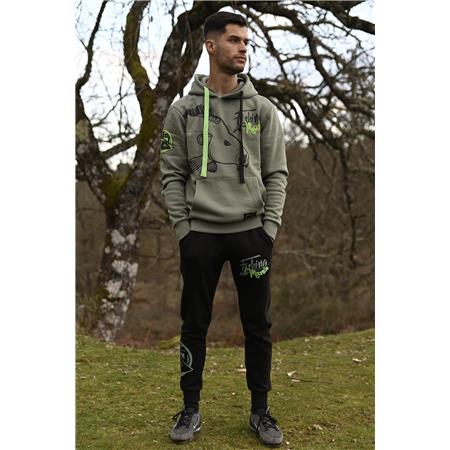 SWEAT HOMME HOT SPOT DESIGN HOODIE CARPFISHING MANIA - VERT