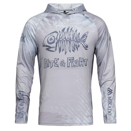 Sweat Homme Mikado Long Sleeve Hoodie With Upf Filter - Gris