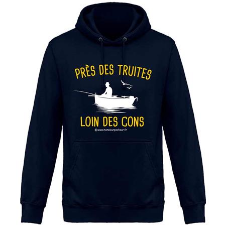 Sweat Homme Monsieur Pêcheur Près Des Truites, Loin Des Cons - New French Navy