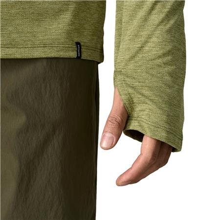 SWEAT HOMME PATAGONIA MEN'S CAPILENE COOL SUN HOODY FITZ ROY TROUT - CAPER GREEN/BUCKHORN GREEN X-DYE