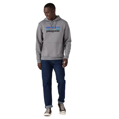 SWEAT HOMME PATAGONIA P-6 LOGO UPRISAL HOODY - GRAVEL HEATHER