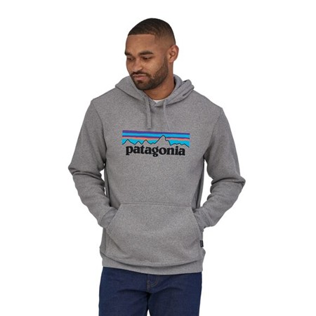 SWEAT HOMME PATAGONIA P-6 LOGO UPRISAL HOODY - GRAVEL HEATHER