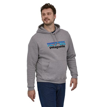 SWEAT HOMME PATAGONIA P-6 LOGO UPRISAL HOODY - GRAVEL HEATHER