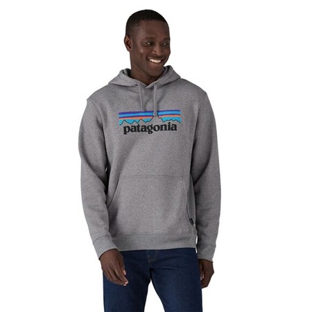 SWEAT HOMME PATAGONIA P-6 LOGO UPRISAL HOODY - GRAVEL HEATHER
