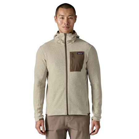 SWEAT HOMME PATAGONIA R1 AIR FULL-ZIP HOODY - PELICAN
