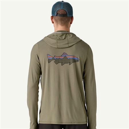 SWEAT HOMME PATAGONIA TROPIC COMFORT NATURAL GRAPHIC HOODY - FITZ ROY TROUT: RIVER ROCK GREEN