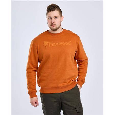 SWEAT HOMME PINEWOOD VÄRNAMO PW LOGO - BURNED ORANGE