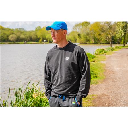SWEAT MAN PRESTON INNOVATIONS BLACK MINIMAL SWEATSHIRT - NOIR