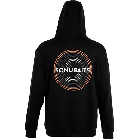 SWEAT MAN SONUBAITS 1/4 ZIP HOODIE WITH PHONE POCKET - NOIR/ORANGE
