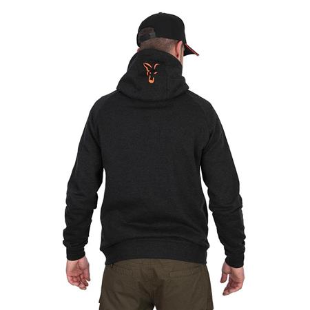 SWEAT MAN - ZWART FOX COLLECTION LW HOODY BLACK & ORANGE