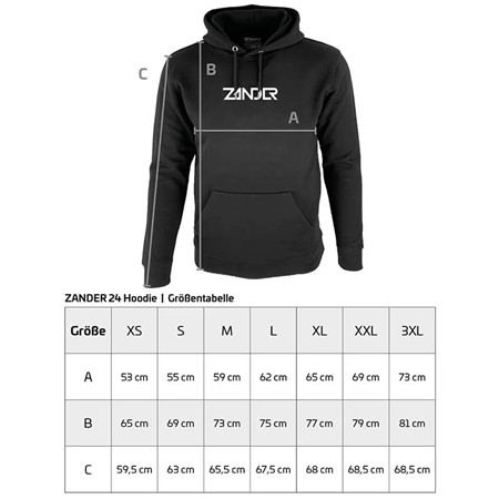 SWEAT VOOR HEREN ZECK ZANDER HOODIE - ZWART