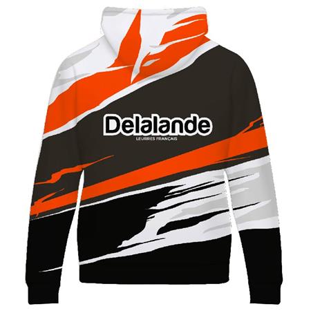 SWEATSHIRT HEREN DELALANDE HOODIE SOFT - ZWART/ORANJE