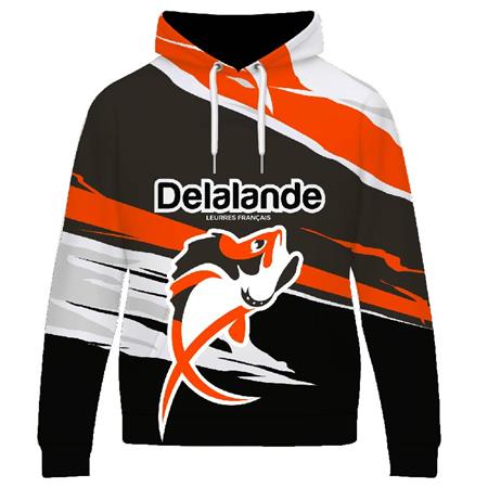 Sweatshirt Heren Delalande Hoodie Soft - Zwart/Oranje