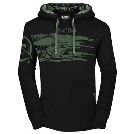 Sweatshirt Heren Hot Spot Design Hoodie Black Bass - Zwart