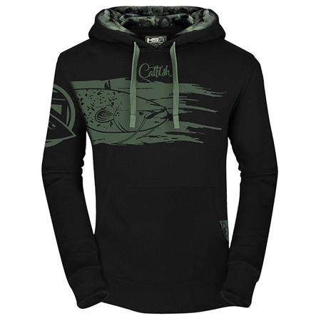 Sweatshirt Heren Hot Spot Design Hoodie Catfish - Zwart