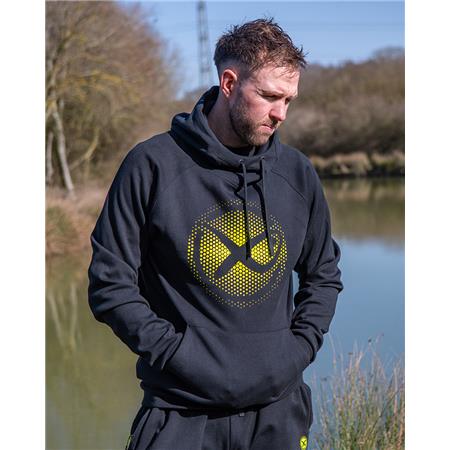 SWEATSHIRT HERRE FOX MATRIX LARGE FADE LOGO HOODY - SORT