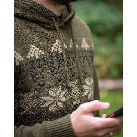 SWEATSHIRT HERREN FOX XMAS HOODIE - KHAKI