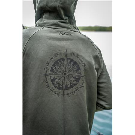 SWEATSHIRT TIL HERRE AVID CARP BEARING ZIP HOODIE - GRØN