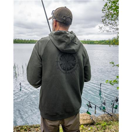 SWEATSHIRT TIL HERRE AVID CARP BEARING ZIP HOODIE - GRØN