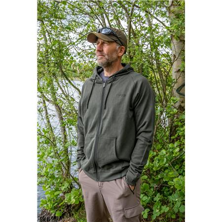 SWEATSHIRT TIL HERRE AVID CARP BEARING ZIP HOODIE - GRØN
