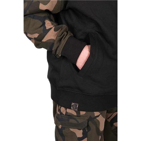 SWEATSHIRT TIL HERRE FOX LW BLACK/CAMO SPLIT ZIP HOODY - SORT/CAMO