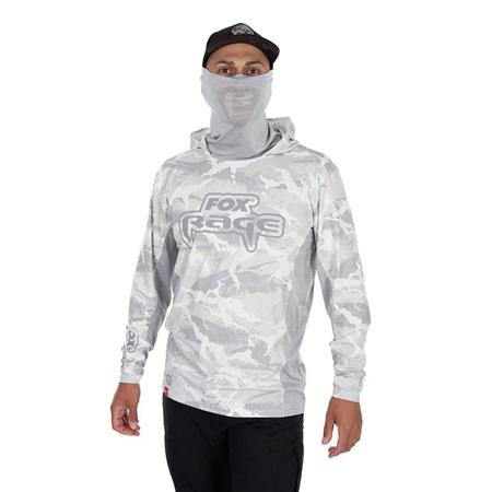 SWEATSHIRT TIL HERRE FOX RAGE UV HOODED LIGHT CAMO TOP - GRÅ