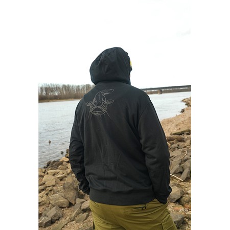 SWEATSHIRT TIL MÆND BLACK CAT BLACK HOODY - SORT