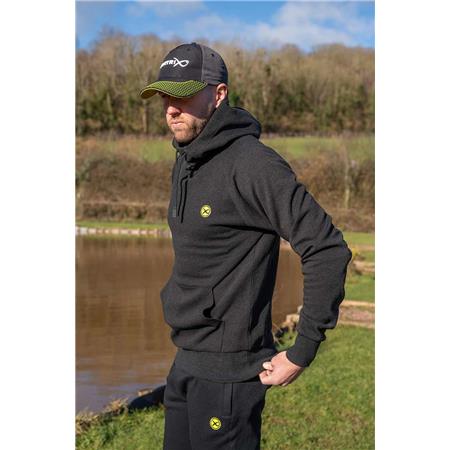 SWEATSHIRT TIL MÆND FOX MATRIX BLACK MARL HOODY - SORT