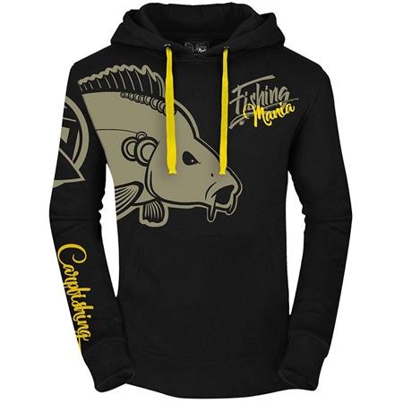 Sweatshirt Til Mænd Hot Spot Design Fishing Mania Carpfishing - Sort