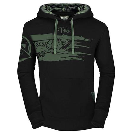 Sweatshirt Til Mænd Hot Spot Design Hoodie Pike With Camo Detail - Sort