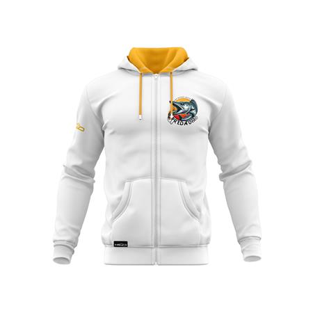 Sweatshirt Til Mænd Hot Spot Design Predator Barracuda - Hvid