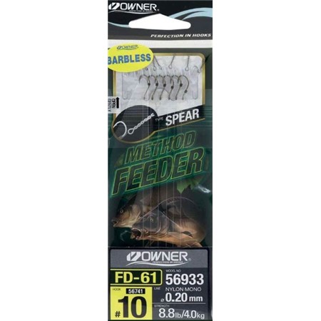 Συναρμολογημένο Αγκίστρι Owner Fd-61 Method Feeder Barbless Spear